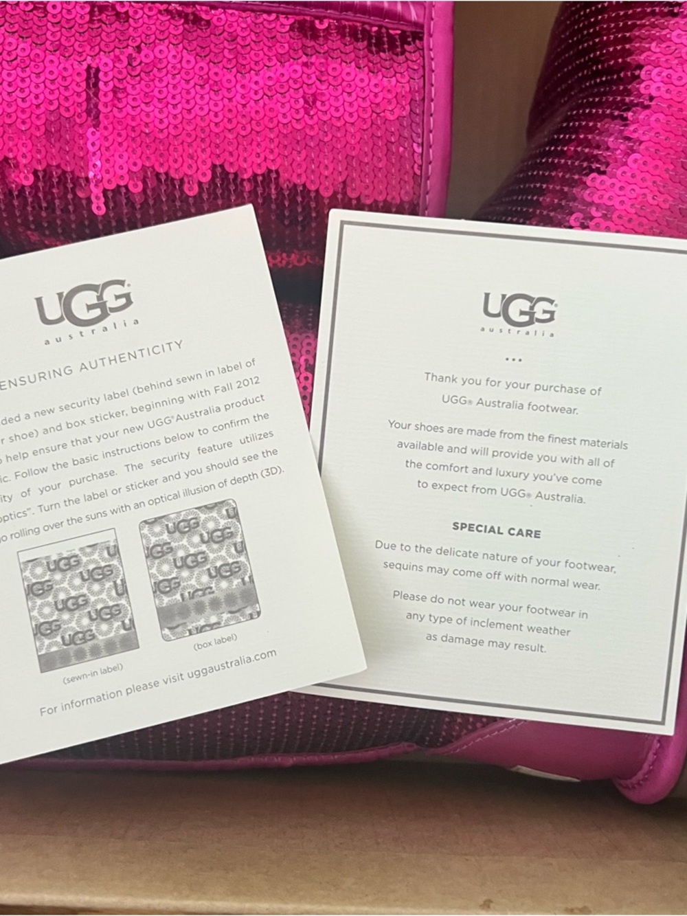 UGG Hot Pink Sequin Short Boots - Picture 5 of 6